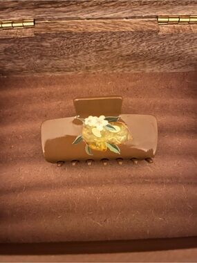 Anthropologie brown lemons acetate hair clip